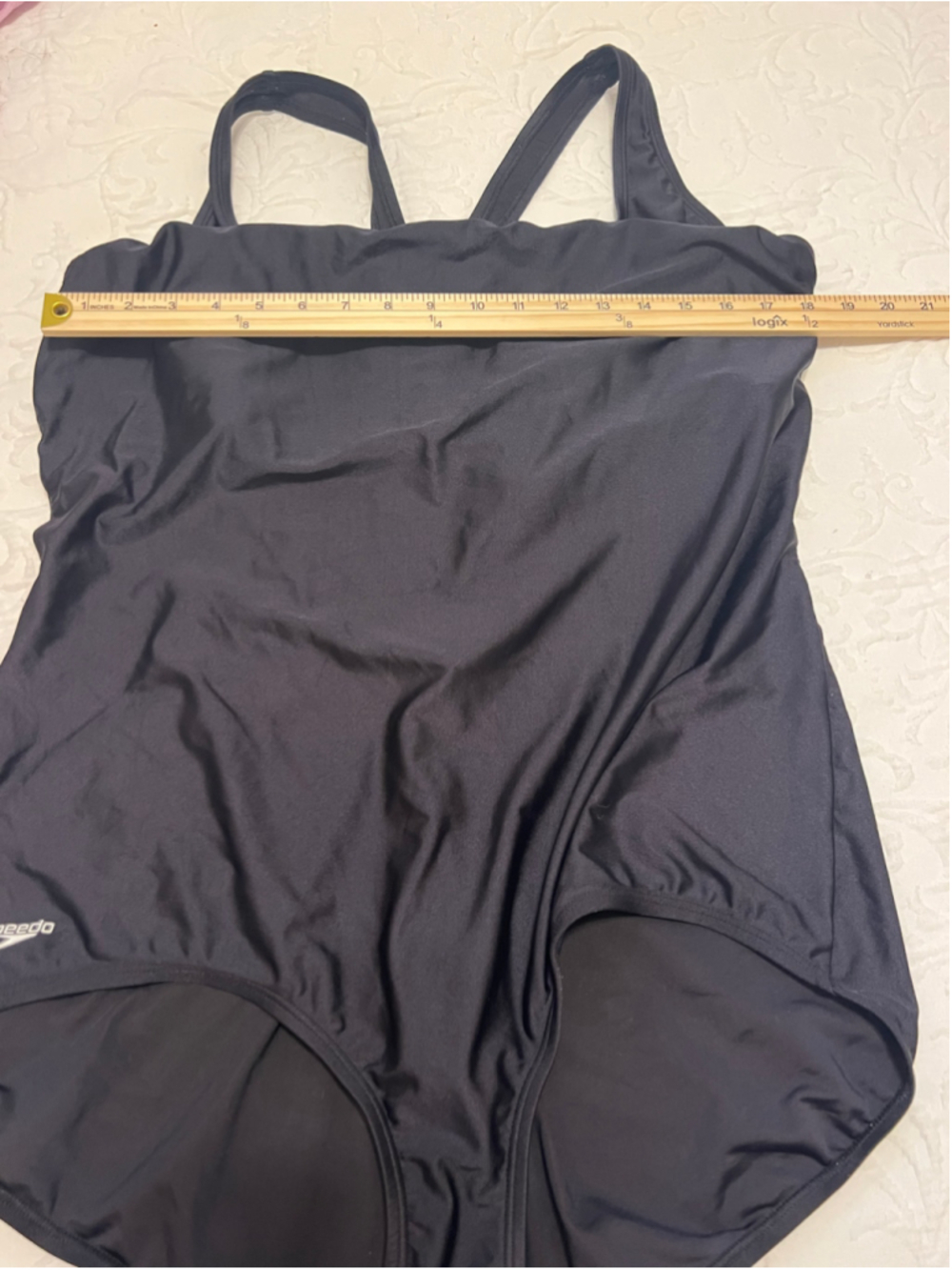 Women's Speedo One Piece Crossback Princess Sean Swimsuit Black Size 24 - Picture 8 of 8